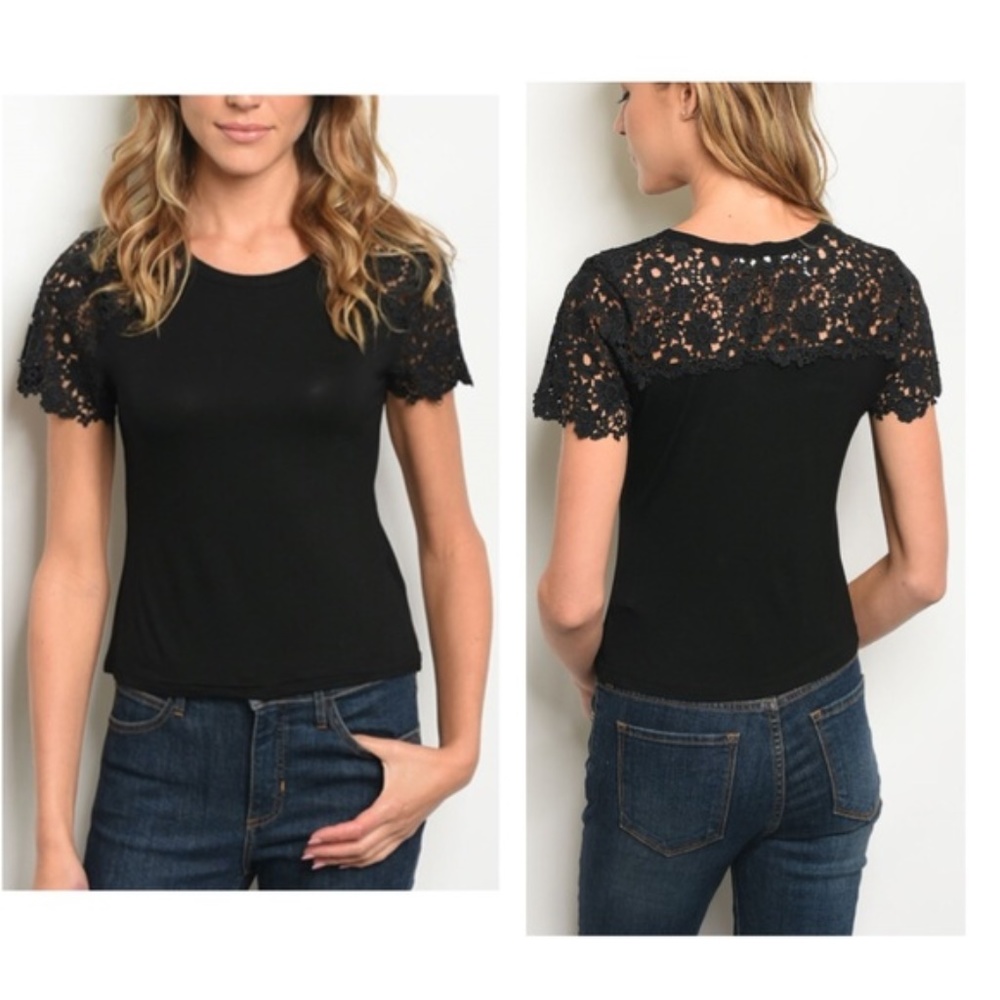 NEW Black Lace Top